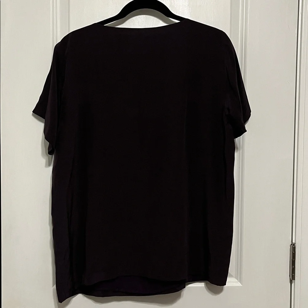 J. Crew Sequin Silk Purple Blouse Sz Large